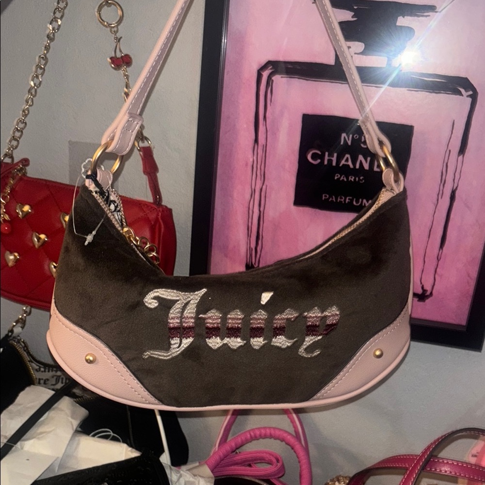 Juicy Couture Brown and Pink Women's Bag